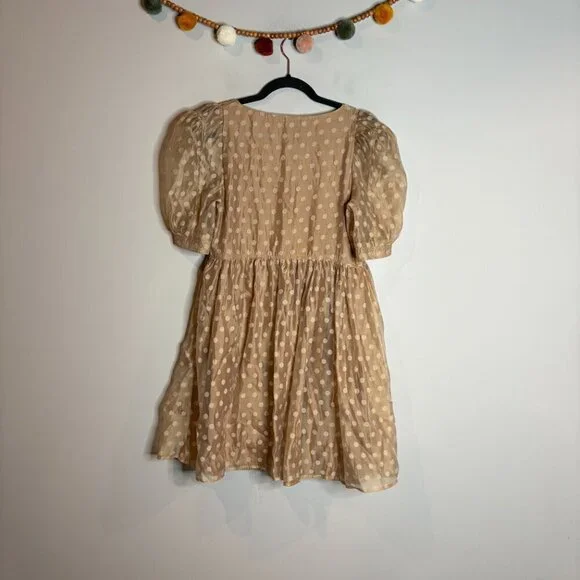 En Saison Tan Polkadot Desiree Organza Mini Dress - Picture 6 of 6